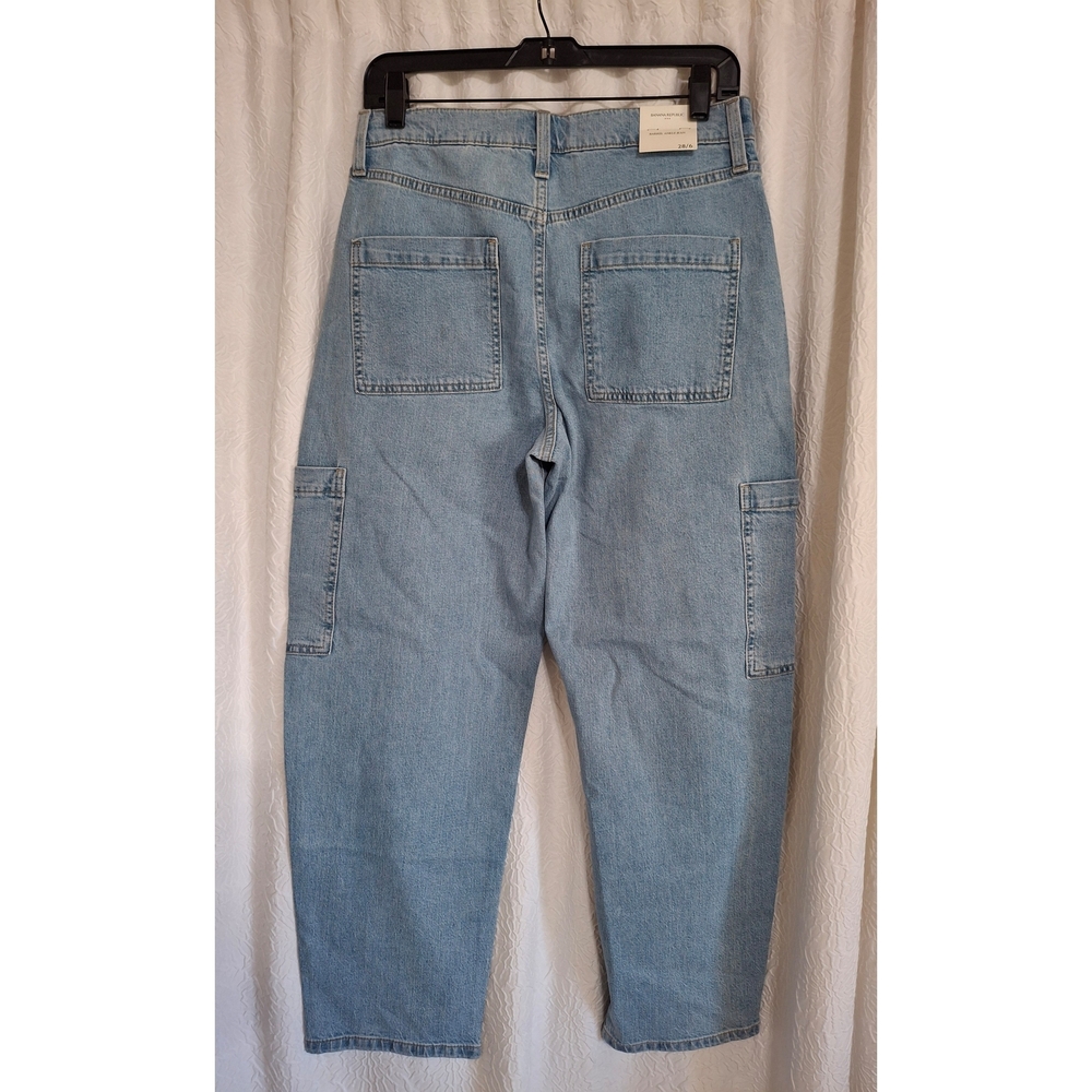 Banana Republic Slim Barrel High Waist Cargo Jeans Sz 28 - Picture 4 of 15